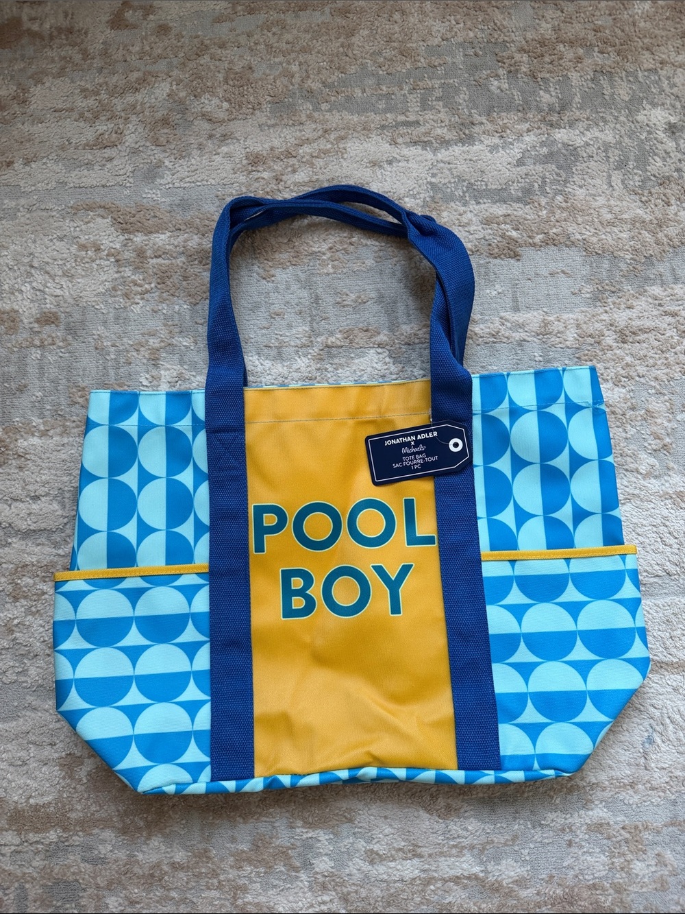 Jonathan Adler 'Pool Boy' Tote in Yellow & Blue